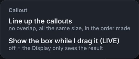 Callout options