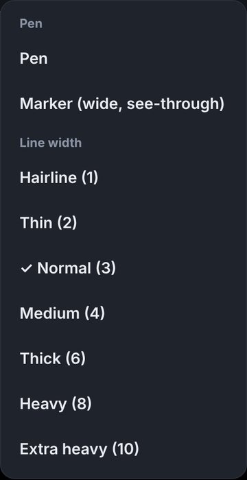 Pen options