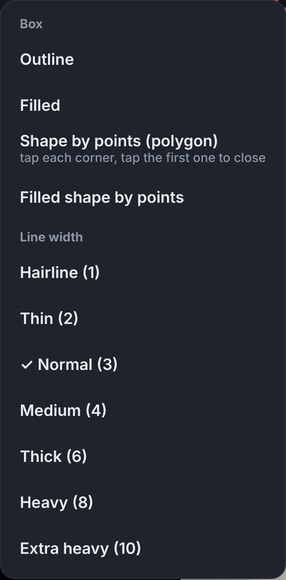 Box options
