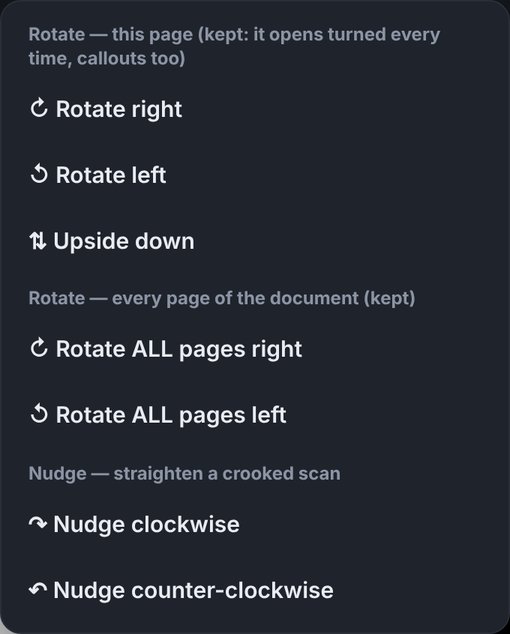 Rotate options