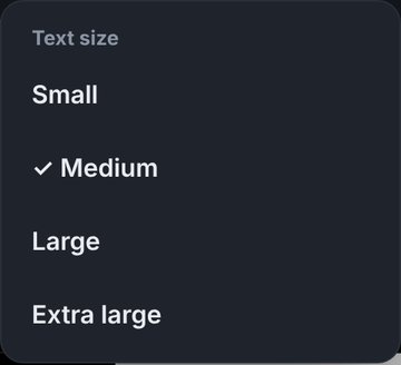 Text options